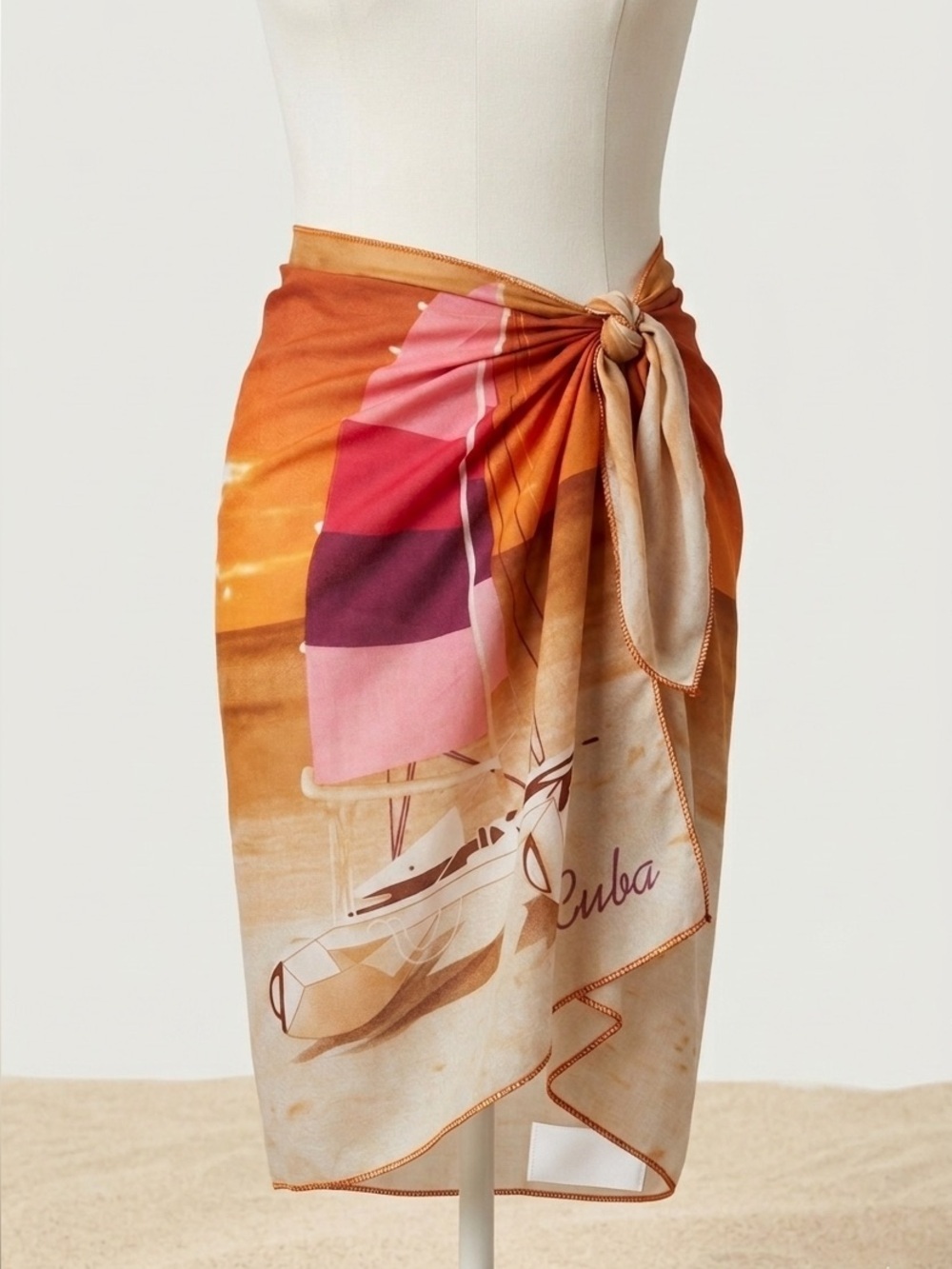 100% Silk Tropical "Cuba" Scarf/Wrap